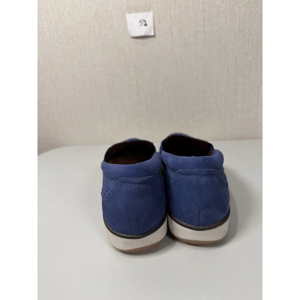 Walking Cradles Womens Blue Laser Cut Leather Slip On‎ Loafers Size 9.5 S Slim